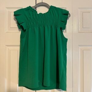 Monteau Green Sleeveless Blouse - XL